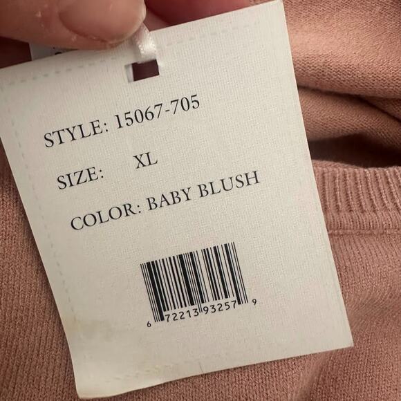 Sioni Milano Sweater Size XL 3D Heart Soft Blush Pink Romantic Euro Whimsy Cozy - Picture 7 of 10